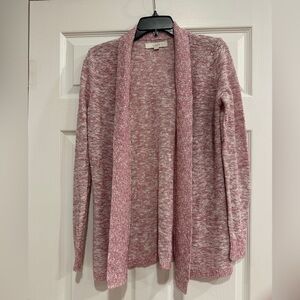 Loft Pink Sparkle Open Cardigan Sweater